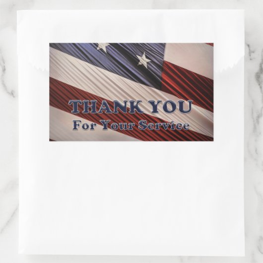 米国軍隊退役軍人愛国国旗ありがとう 長方形シール (バッグ)
