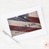 米国軍隊退役軍人愛国国旗ありがとう 長方形シール (封筒)