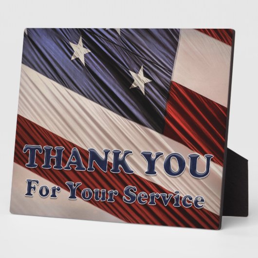米国軍隊退役軍人愛国旗ありがとう フォトプラーク (側面)