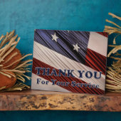 米国軍隊退役軍人愛国旗ありがとう フォトプラーク (側面)