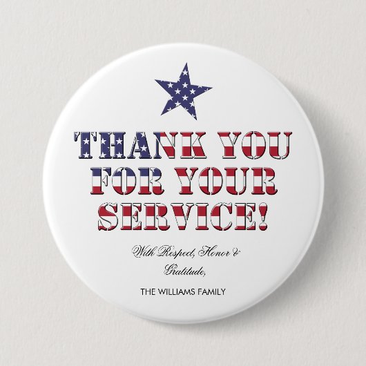 米国退役軍人お世話になっております 缶バッジ (正面)