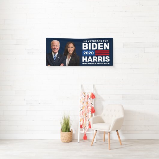 米国退役軍人サポートバイデン氏Harris 2020バナー 横断幕 (インサイチュ)