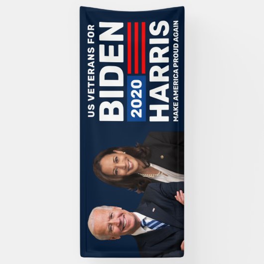 米国退役軍人サポートバイデン氏Harris 2020バナー 横断幕 (縦)