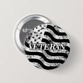 米国退役軍人 – 白ヴィンテージ 缶バッジ (正面&裏面)