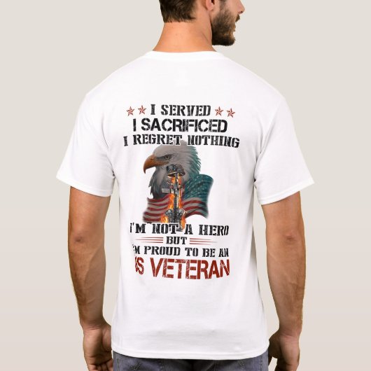 米国退役軍人、私は犠牲になった Tシャツ (裏面)