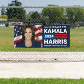 米国退役軍人Kamala Harris 2024フォトバナー 横断幕 (インサイチュ)
