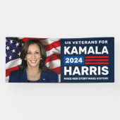 米国退役軍人Kamala Harris 2024フォトバナー 横断幕 (横)