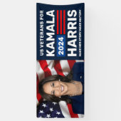 米国退役軍人Kamala Harris 2024フォトバナー 横断幕 (縦)