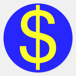 $、米国通貨の記号 ラウンドシール