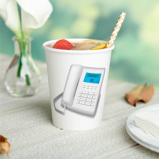 米国連絡電話 紙コップ