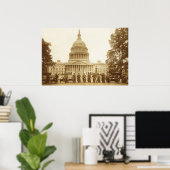 米国連邦議会議事堂のオートバイ警官 ポスター (ホームオフィス)