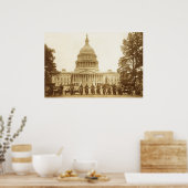 米国連邦議会議事堂のオートバイ警官 ポスター (キッチン)