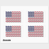 米国部数々の旗のパターン 長方形シール (シート)