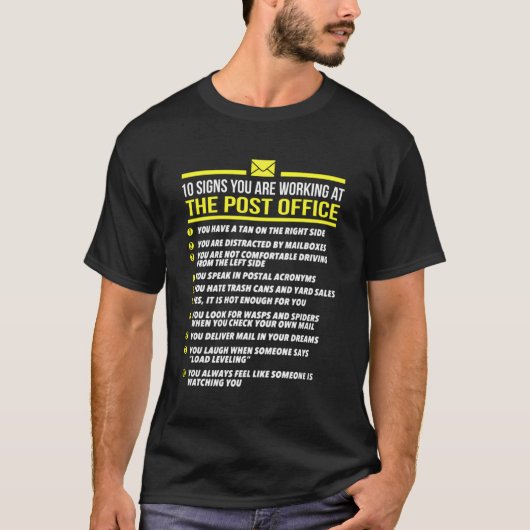 米国郵政公社Tシャツ–10シンボルや象徴あなたは作業中 Tシャツ (正面)
