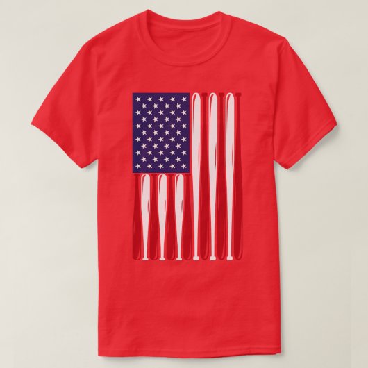 米国野球国旗 Tシャツ (デザイン正面)