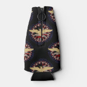 米国金ゴールドイーグル国旗の黒青ボトル ボトルクーラー (裏面)