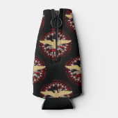 米国金ゴールドイーグル州旗ブラック・レッド・ボトル ボトルクーラー (裏面)