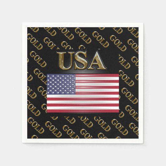 米国金ゴールド スタンダードカクテルナプキン (正面)