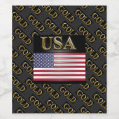 米国金ゴールド ワインラベル (シングルラベル)