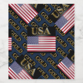 米国金ゴールド ワインラベル (シングルラベル)