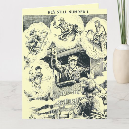米国鉄道エンジニアビッグ誕生日カード カード (正面)