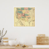 米国鉄道調査マップ1858 ポスター (キッチン)