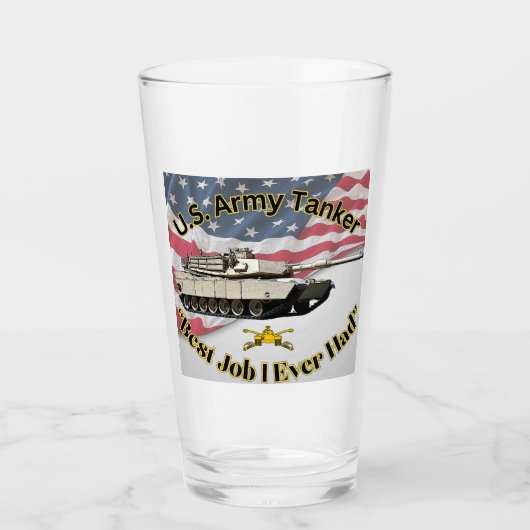 米国陸軍タンカー「最高の今までの仕事」ピントガラス タンブラーグラス (正面)