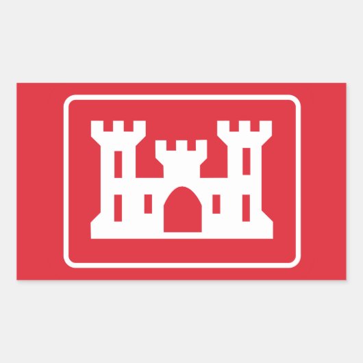 米国陸軍工兵隊 軍 長方形シール (正面)