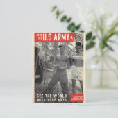 米国陸軍旅行募集ポスター ポストカード (スタンド正面)