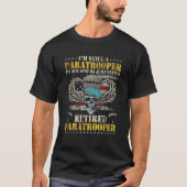米国陸軍空挺空挺部隊退役軍人米国国旗Vint Tシャツ (正面)