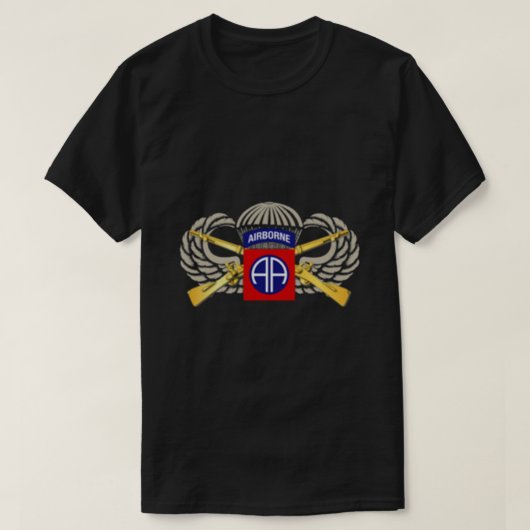 米国陸軍第82空挺師団パラトパー退役軍人 Tシャツ (デザイン正面)