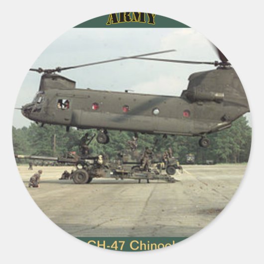米国陸軍CH-47チノックステッカー ラウンドシール (正面)