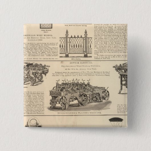 米国電線工場 缶バッジ (正面)