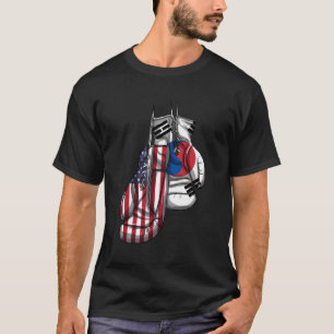 米国韓国大韓民国混合Dna国旗 Tシャツ