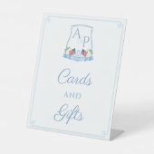 米国頭が切れる国旗結婚のカードとギフトパーティー 台座サイン (正面)