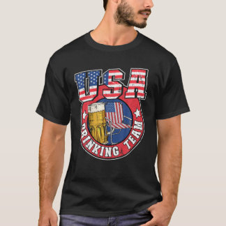 米国飲み会アメリカ合衆国国旗7月4日Bee Tシャツ