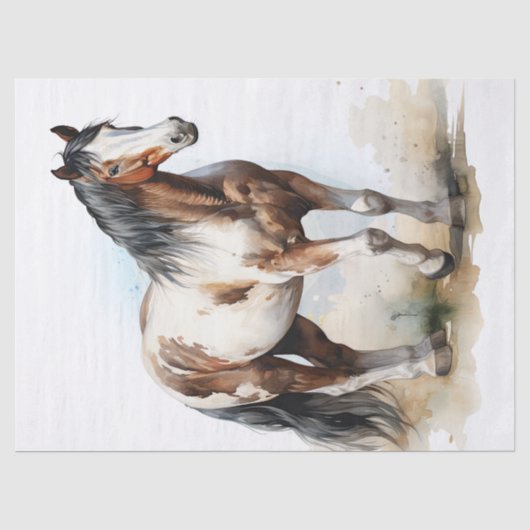 米国馬絵を描の水の色の切り離 薄葉紙 (正面)