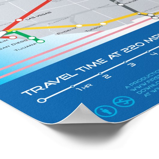 米国高速レール – 下にスクロールしてマップを更新 ポスター (角)