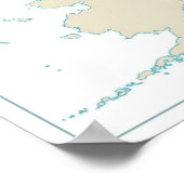 米国高速道路の道路の統一された州マップ ポスター (角)