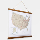米国高速道路の道路の統一された州マップ 吊り下げ型タペストリー (傾斜あり)