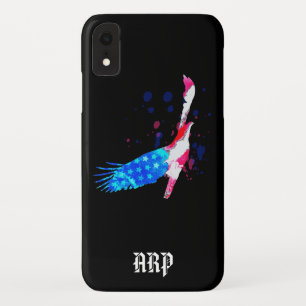 *～*米国黒旗イーグルアメリカ赤白青 iPhone XRケース