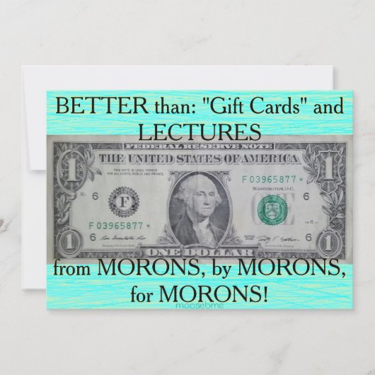 米国1ドル星音符 ノートカード (正面)