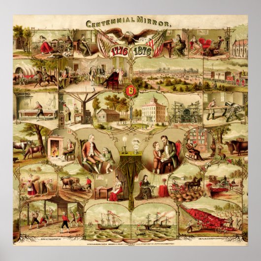 米国100周年史1776年～1876年 ポスター (正面)