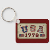 米国1776年ヴィンテージ米国国旗 キーホルダー (裏面)