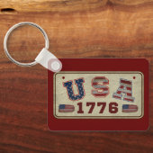 米国1776年ヴィンテージ米国国旗 キーホルダー (裏面)