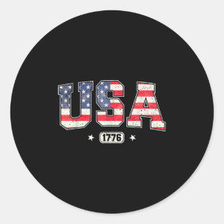 米国1776年7月4日アメリカ国旗Patriotic Fourt ラウンドシール