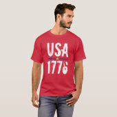 米国1776赤色 Tシャツ (正面フル)