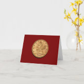 米国1895 $5 Liberty Half Eagleノートカード カード (黄色い花)