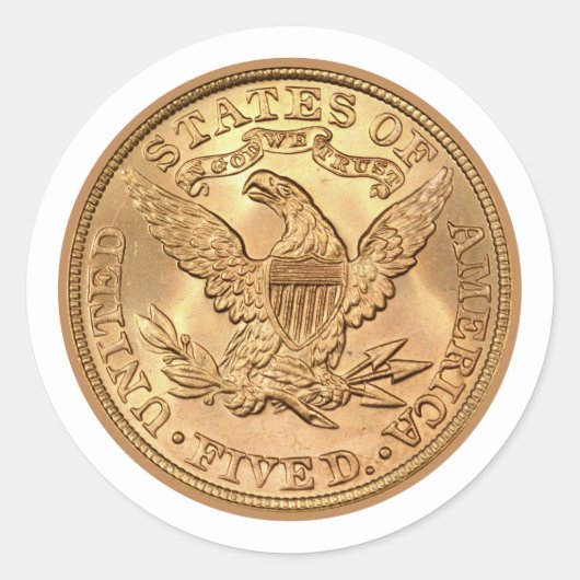 米国1895 $5 Liberty Half Eagle金ゴールドコインクラシック ラウンドシール (正面)