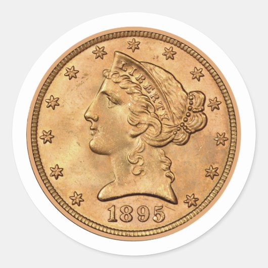 米国1895 $5 Liberty Half Eagle金ゴールドコインクラシック ラウンドシール (正面)